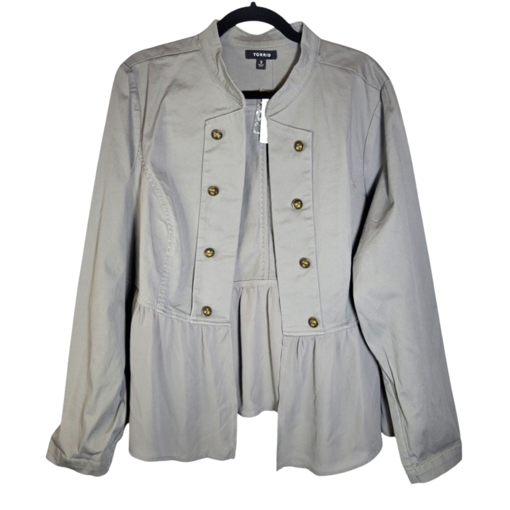 Torrid Gray Military Style Jacket